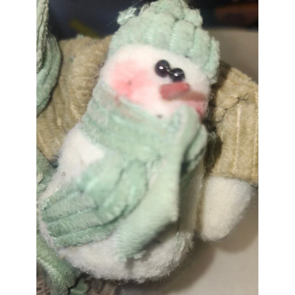 Freestanding Fabric Snowman With Baby, 12